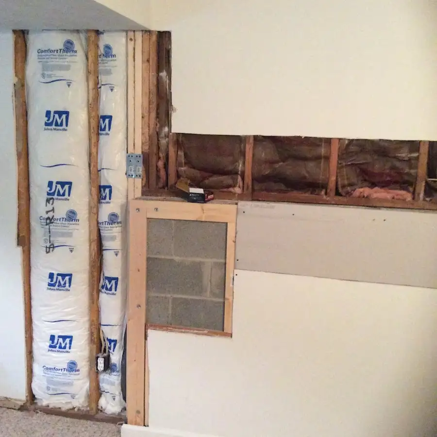 Wall insulation replacement during Contents Cleaning & Restoration in Fairmont